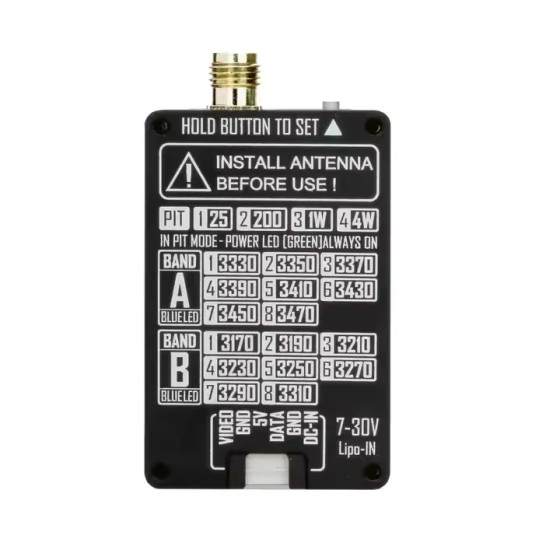 High Quality RUSHFPV OverShoot 3.3G 4W VTX Supports IRC Tramp Protocol 7-30V Video 3.3GHz Glasses VRX Module Long Range Drone